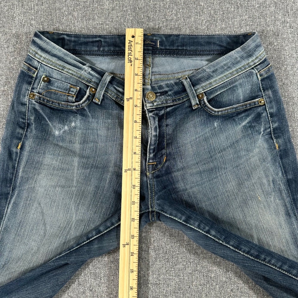 Fidelity Denim Sharp Blue Distressed Low Rise Cropped Jeans Women Size 29 USA - Picture 10 of 11